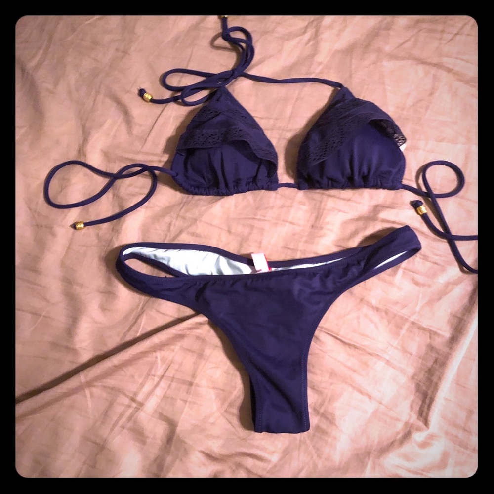 Victoria’s Secret Navy Swimsuit (top + bottom)